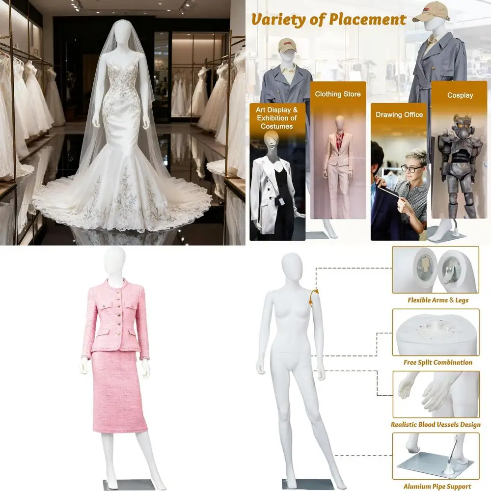 Adjustable 70-inch Female Mannequin with Detachable Full Body and Metal Base
Adjustable 70-inch Female Mannequin with Detachable Full Body and Metal Base