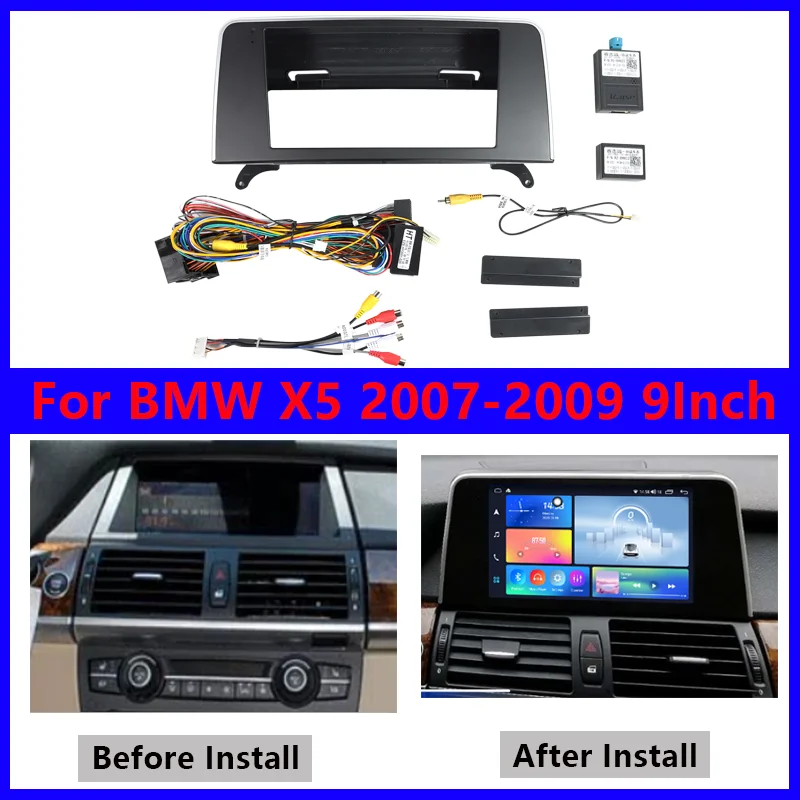 Dashboard Fascias Frame For BMW X5 2007-2009 Interior Cover Car Navigation Panel 9 Inch Canbus Box With Cables Matte Black
Dashboard Fascias Frame For BMW X5 2007-2009 Interior Cover Car Navigation Panel 9 Inch Canbus Box With Cables Matte Black