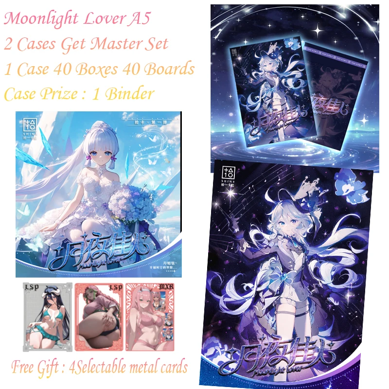 Moonlight Lover A5 New Goddess Story Cards A5 Boards Get Full Set Anime Goddess Character Albedo Nezuko Rem Nami Power Zero 2
Moonlight Lover A5 New Goddess Story Cards A5 Boards Get Full Set Anime Goddess Character Albedo Nezuko Rem Nami Power Zero 2