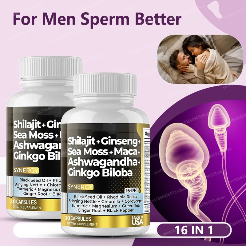 Male Enhancement with Natural Maca, Ginseng,Sea Moss Shilajit Capsules for Energy,Muscle Strength&Immunity
Male Enhancement with Natural Maca, Ginseng,Sea Moss Shilajit Capsules for Energy,Muscle Strength&Immunity