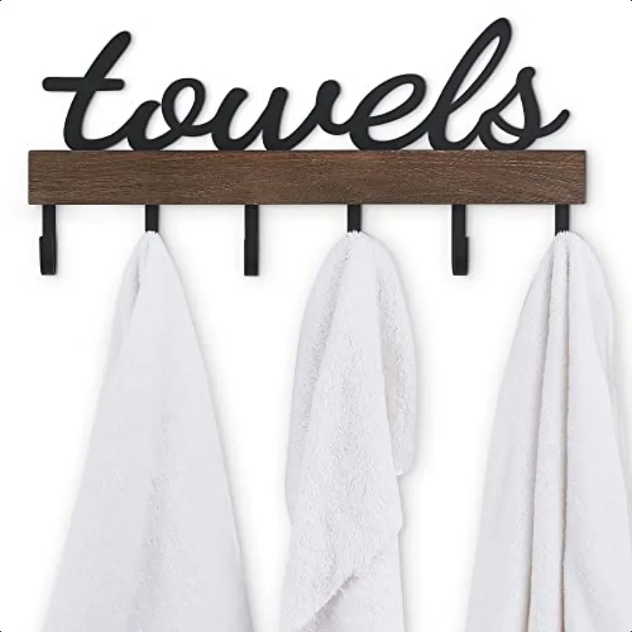 Towel Rack with 6 Hooks Towel Holder Wall Mount Bathroom Organizer Rustic Farmhouse Home Decor Hanger Storage Hooks for Towel R
Towel Rack with 6 Hooks Towel Holder Wall Mount Bathroom Organizer Rustic Farmhouse Home Decor Hanger Storage Hooks for Towel R