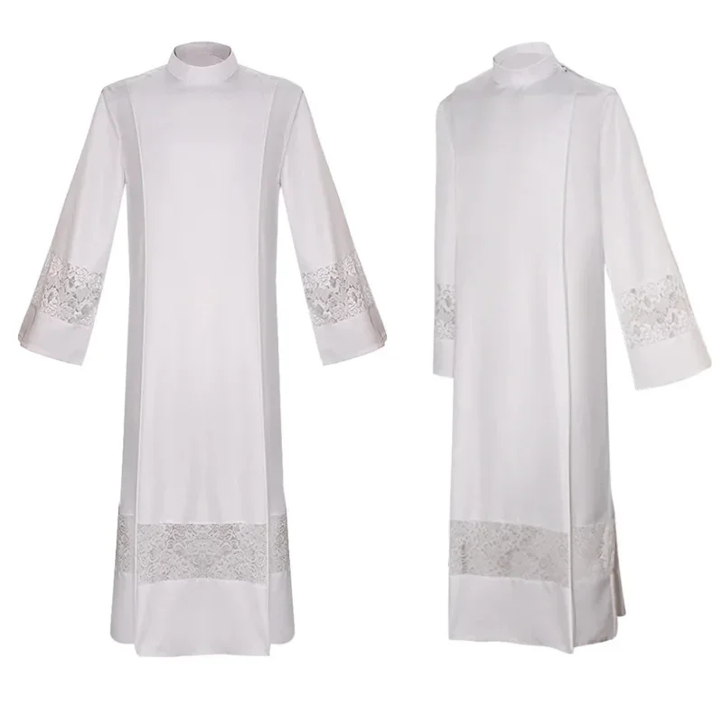 Clergy Robe Priest Costume Lace Surplice Cassock White Long ALB Catholic Church Pastor Preacher Cleric Costumes
Clergy Robe Priest Costume Lace Surplice Cassock White Long ALB Catholic Church Pastor Preacher Cleric Costumes