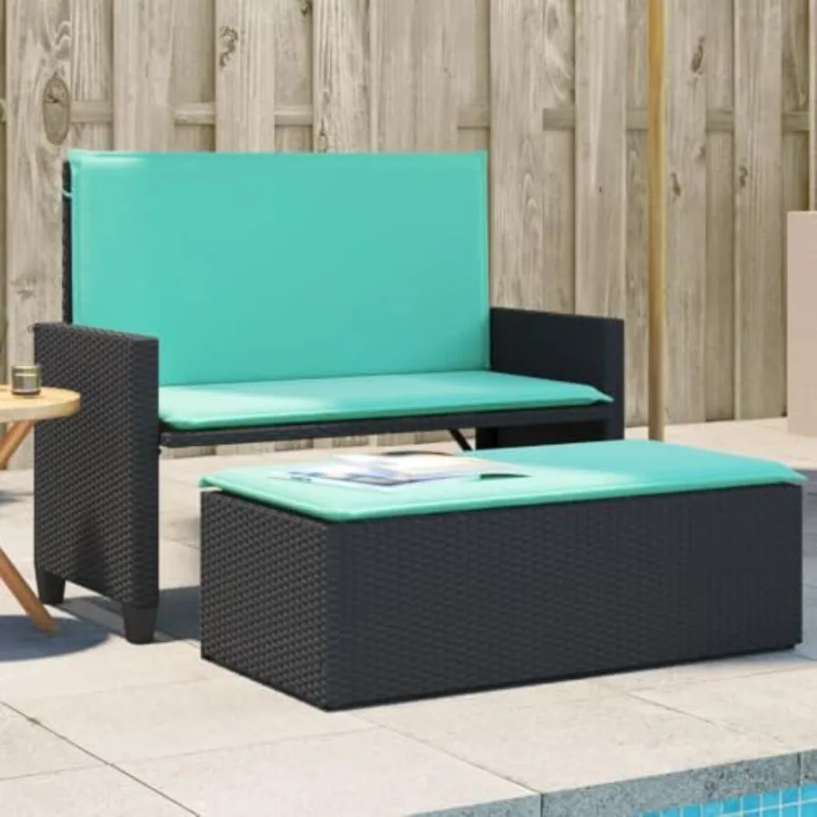 Patio Bench Black, Convertible Outdoor Seating, Garden Dining Bench, Foldable Rattan Sofa Bed for Balcony
Patio Bench Black, Convertible Outdoor Seating, Garden Dining Bench, Foldable Rattan Sofa Bed for Balcony