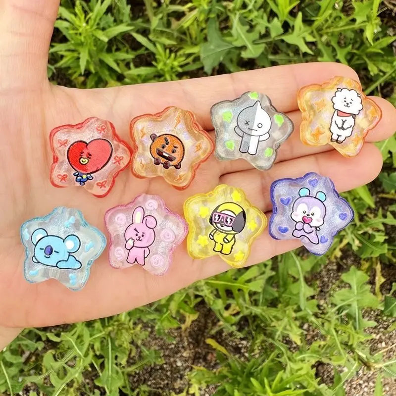 Kawaii BT21 Pentagram Flash Through Hole Beads Cartoon Charms For Bracelet Keychain Phone Strap DIY Decor
Kawaii BT21 Pentagram Flash Through Hole Beads Cartoon Charms For Bracelet Keychain Phone Strap DIY Decor