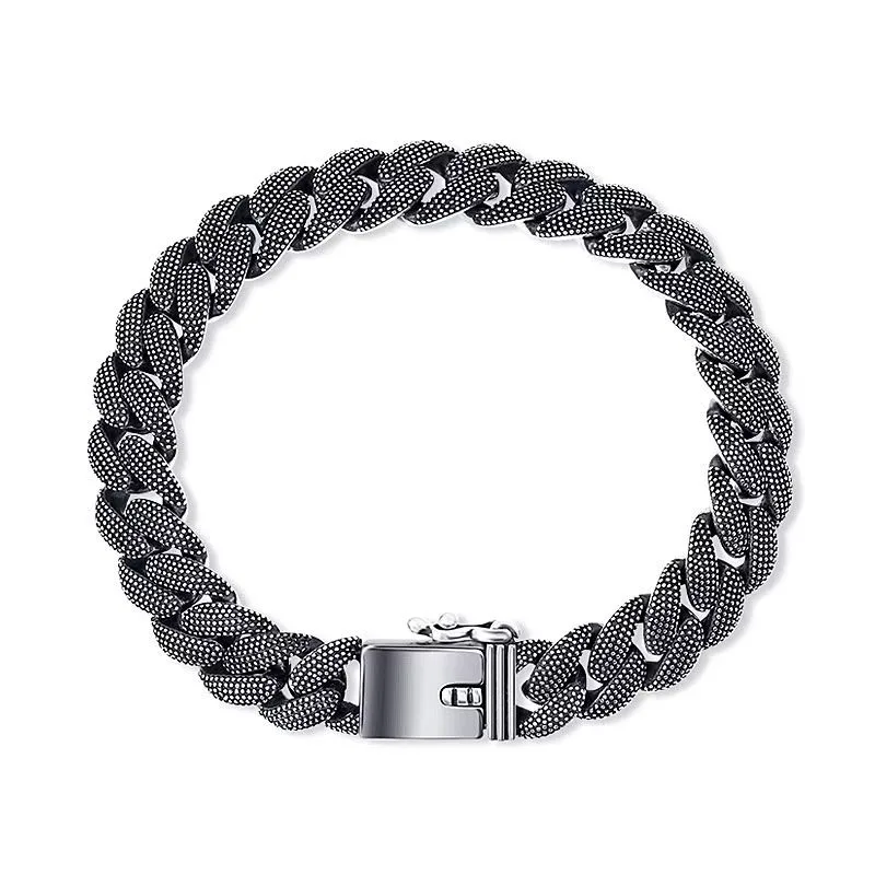 ZOCA Luxury S925 Sterlling Silver Cuban Curb Miami Link Chain Cool Black Bracelet for Men Rapper Jewlery
ZOCA Luxury S925 Sterlling Silver Cuban Curb Miami Link Chain Cool Black Bracelet for Men Rapper Jewlery