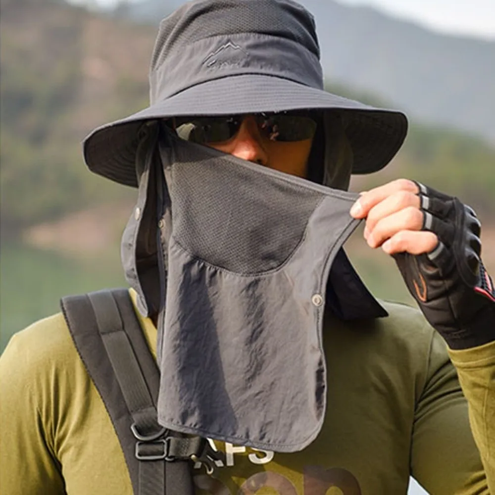 UV Protection Summer Fisherman Cap Removable Neck Flap Waterproof Removable Visor Hat Face Neck Cover Quick Drying Bucket Hat
UV Protection Summer Fisherman Cap Removable Neck Flap Waterproof Removable Visor Hat Face Neck Cover Quick Drying Bucket Hat