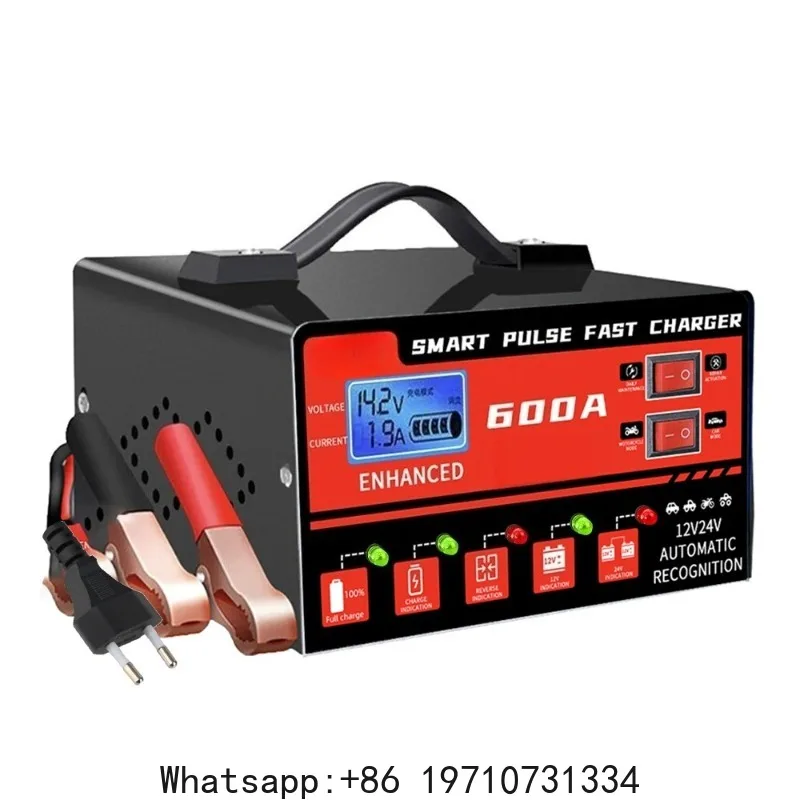 Automatic Stop Voltage Temperature Detection 12V 24V 600A Digital LCD Display Car Battery Charger Intelligent Pulse Repair
Automatic Stop Voltage Temperature Detection 12V 24V 600A Digital LCD Display Car Battery Charger Intelligent Pulse Repair