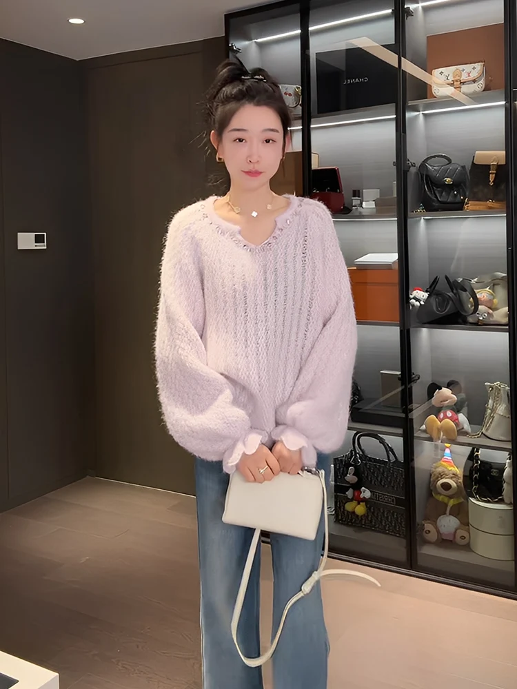 OUDOEE Women's Pink Knitted Sweater 2026 New Winter Loose Fit Comfortable Inner Wear Soft Nylon Wool Blend V-Ne Casual Top
OUDOEE Women's Pink Knitted Sweater 2026 New Winter Loose Fit Comfortable Inner Wear Soft Nylon Wool Blend V-Ne Casual Top