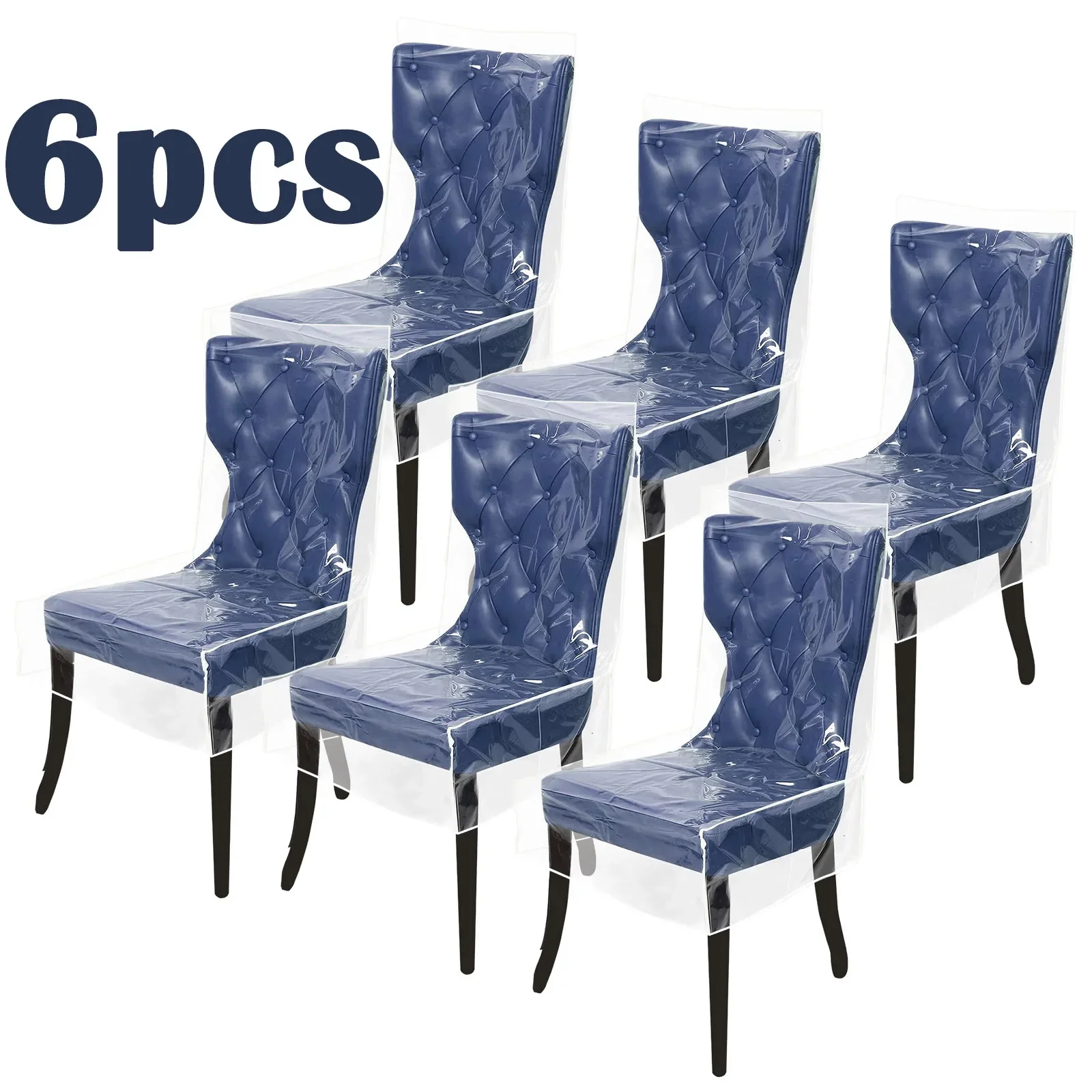 6Pcs Transparent Plastic Chair Cover PVC Waterproof And Dustproof Chair Slipcover Dining Chair Protector for Home Coffee Shop
6Pcs Transparent Plastic Chair Cover PVC Waterproof And Dustproof Chair Slipcover Dining Chair Protector for Home Coffee Shop