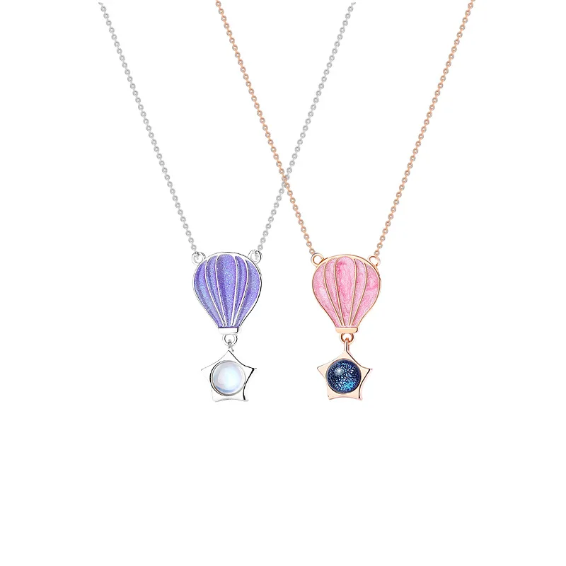 Authentic 925 Sterling Silver confession Hot Air Balloon Pendant Chain Necklaces For Girl Women Wedding Party Jewelry Gift
Authentic 925 Sterling Silver confession Hot Air Balloon Pendant Chain Necklaces For Girl Women Wedding Party Jewelry Gift