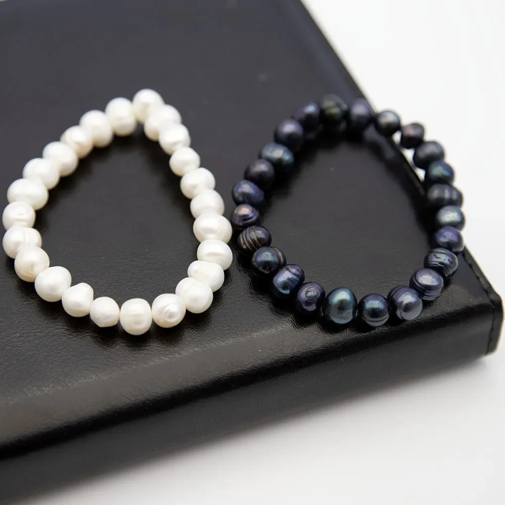 8-9mm Large Natural Ribbed Freshwater Pearl White/Black 18cm Long Fashionable Bracelet Jewelry Gift
8-9mm Large Natural Ribbed Freshwater Pearl White/Black 18cm Long Fashionable Bracelet Jewelry Gift