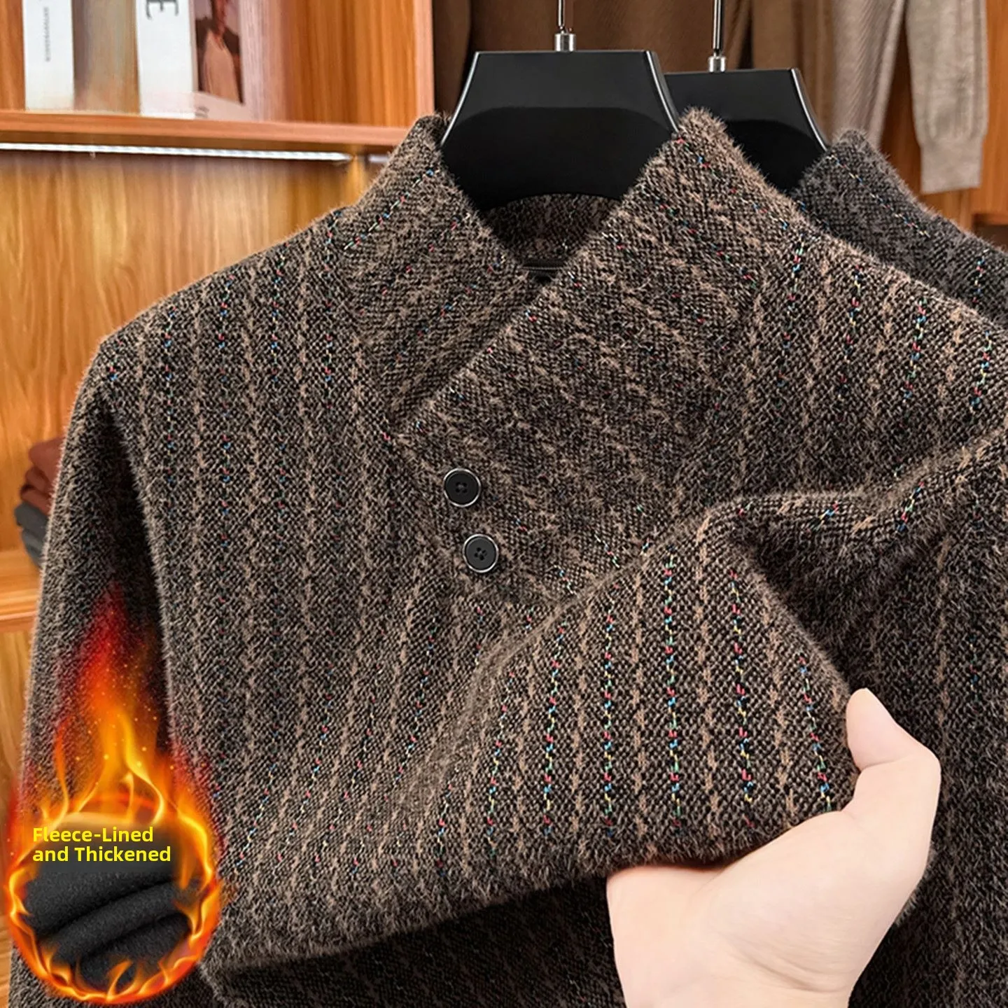 Pierre Cardin Men's Thiened Woolen Knitted Sweater Stand Collar Scarf Collar Thermal irt Casual Sle Winter Faion
Pierre Cardin Men's Thiened Woolen Knitted Sweater Stand Collar Scarf Collar Thermal irt Casual Sle Winter Faion