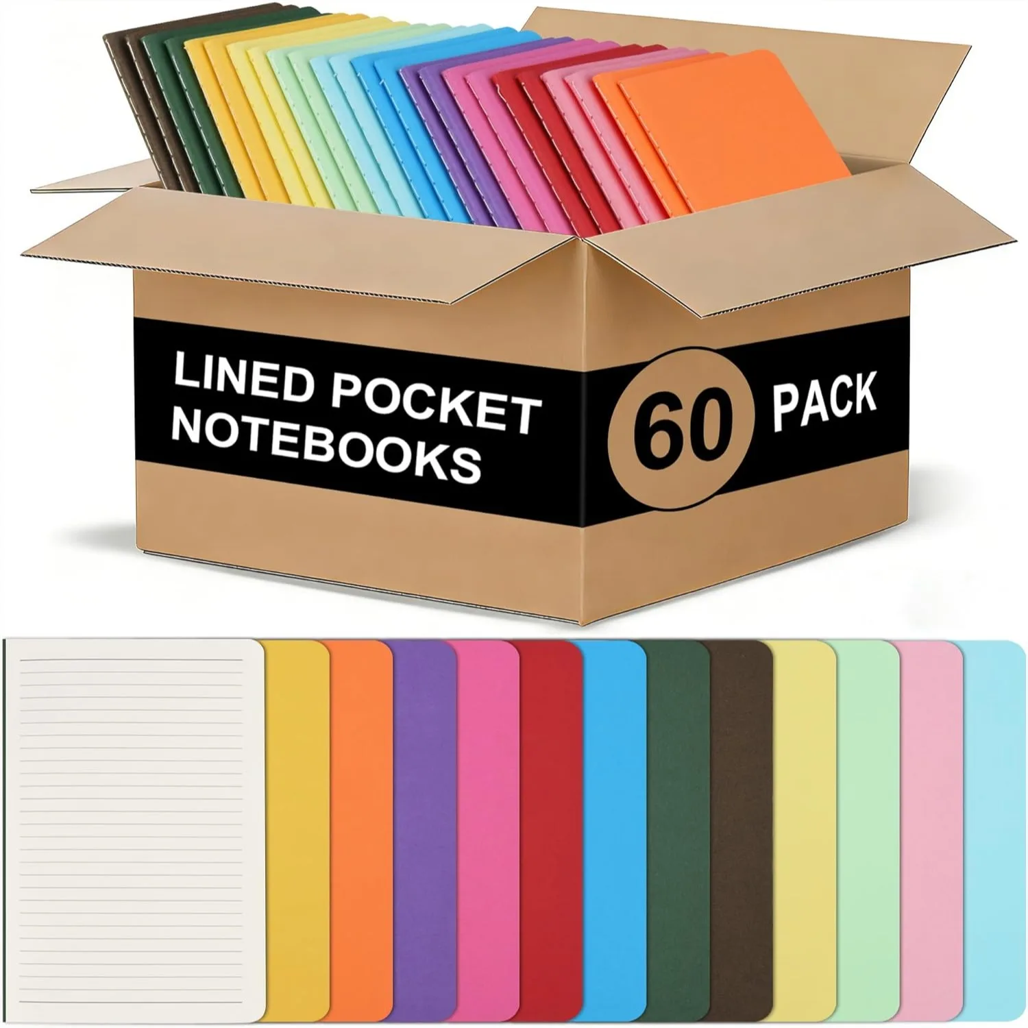 60 Pack Mini Pocket Notebooks Bulk, 3.5x5.5 Inches Lined Journals, 30 Sheets/60 Pages, Colorful Notepads for Writing, Planning
60 Pack Mini Pocket Notebooks Bulk, 3.5x5.5 Inches Lined Journals, 30 Sheets/60 Pages, Colorful Notepads for Writing, Planning