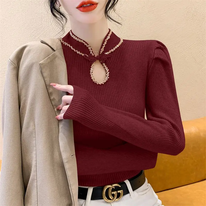 Crystal Knot Button Knitted Sweater 2026 Spring Autumn Elasticity Slim Turtleneck Sweater Long Sleeve Office Lady Elegant Shirt
Crystal Knot Button Knitted Sweater 2026 Spring Autumn Elasticity Slim Turtleneck Sweater Long Sleeve Office Lady Elegant Shirt