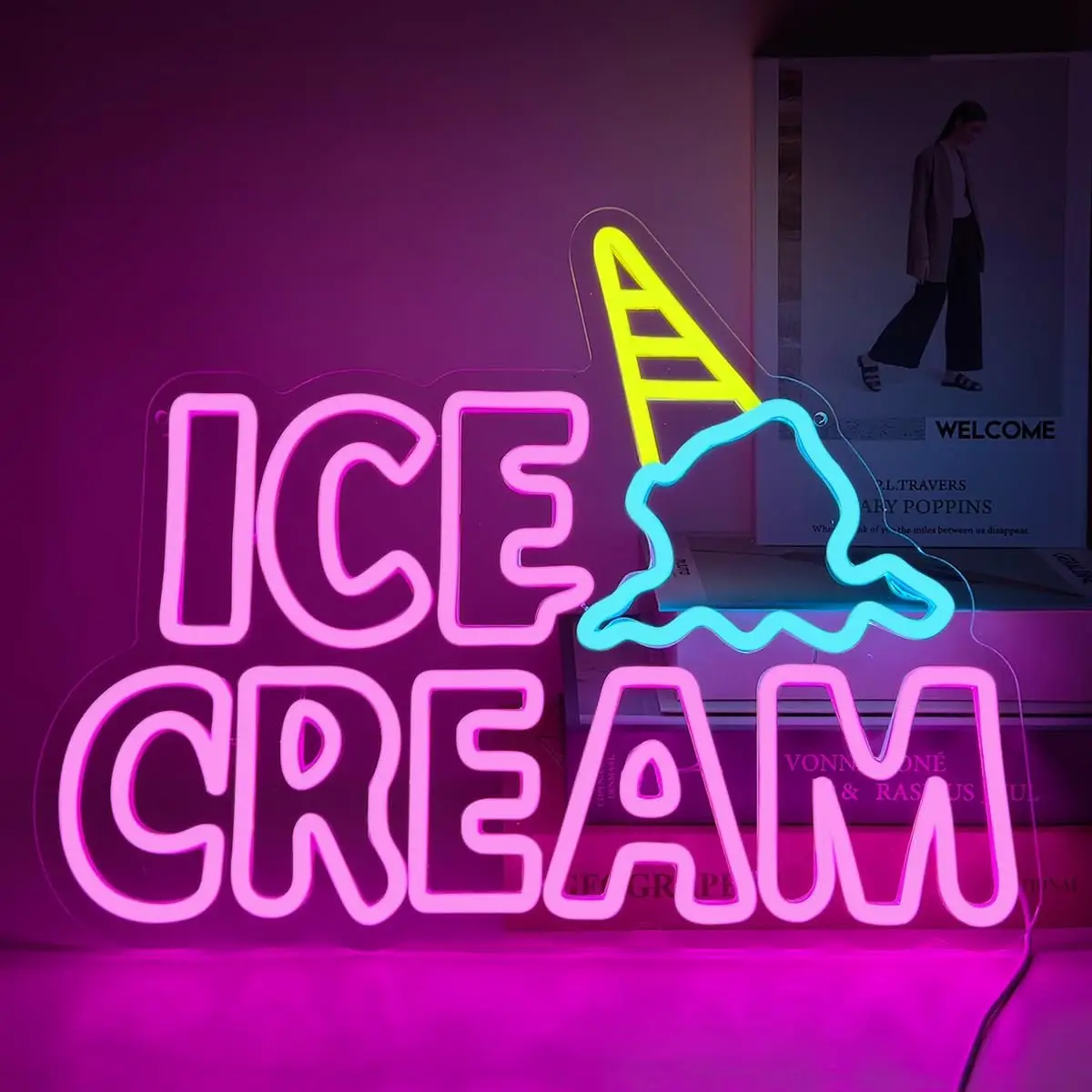 Ice Cream Neon Sign LED Neon Light Signs for Wall Decor USB Powered for Bedroom Restaurant Cafe Drink Bar Business Shop Decor
Ice Cream Neon Sign LED Neon Light Signs for Wall Decor USB Powered for Bedroom Restaurant Cafe Drink Bar Business Shop Decor
