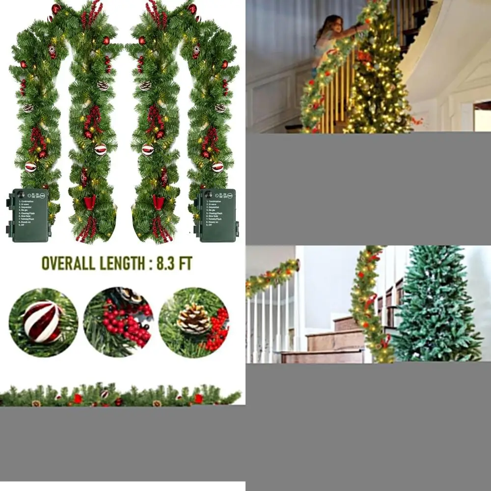 Рождественская гирлянда 9 футов на батарейках с 50 светодиодными лампами, 2 шт., 8-режимный таймер, предварительно освещенные украшения, ремесленное изделие для праздника
Рождественская гирлянда 9 футов на батарейках с 50 светодиодными лампами, 2 шт., 8-режимный таймер, предварительно освещенные украшения, ремесленное изделие для праздника