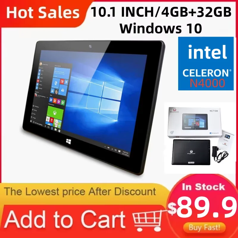 Max10 Tablet 10.1 Inch 4GB RAM 32GB ROM 64Bit Windows 10 Intel Celeron N4000 Processor Dual Camear HD-MI 1*USB 3.0 Port
Max10 Tablet 10.1 Inch 4GB RAM 32GB ROM 64Bit Windows 10 Intel Celeron N4000 Processor Dual Camear HD-MI 1*USB 3.0 Port