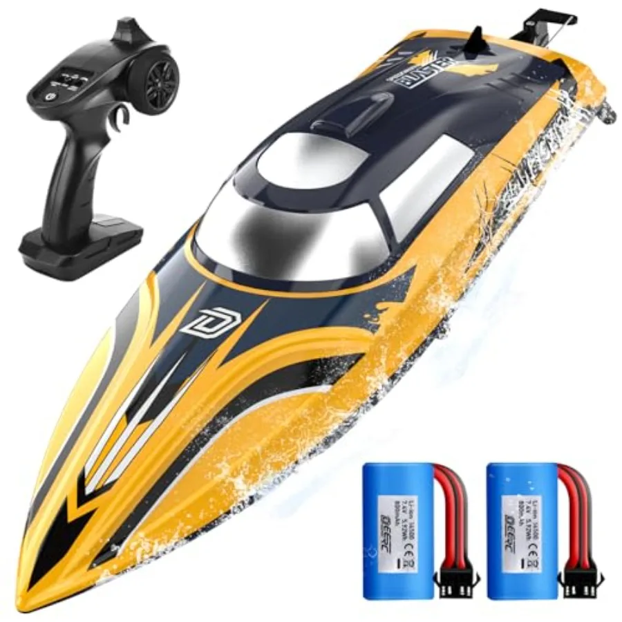 14 Fast RC Boat for Pool Lake Use, ABS Plastic, Yellow, LED Lights Self-righting Feature
14 Fast RC Boat for Pool Lake Use, ABS Plastic, Yellow, LED Lights Self-righting Feature