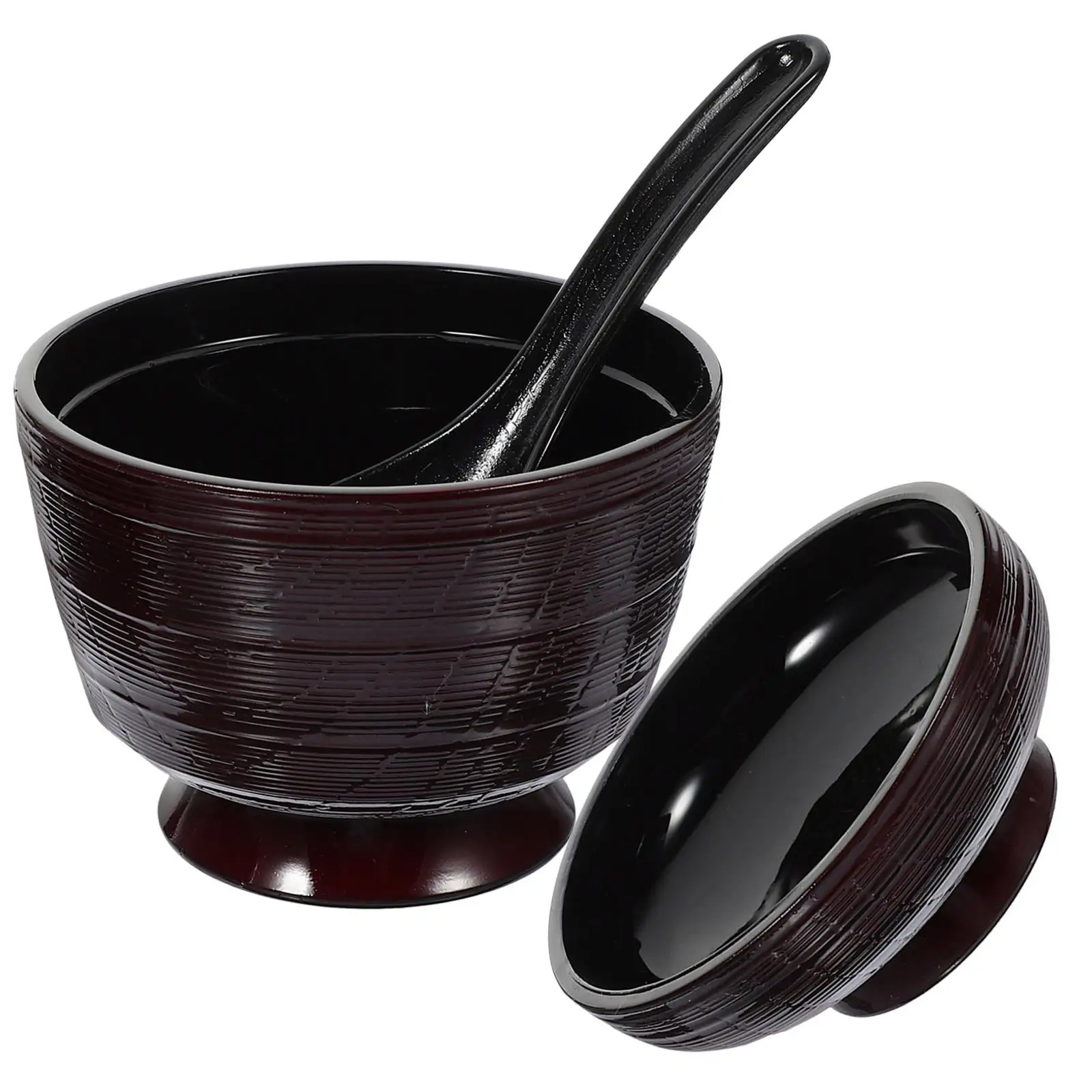 1 set Japanese Soup Bowls Black Spoon Lid Miso Dipping Stable Material Easy Cleaning Family Parties Dining Table Kitchen Bar
1 set Japanese Soup Bowls Black Spoon Lid Miso Dipping Stable Material Easy Cleaning Family Parties Dining Table Kitchen Bar