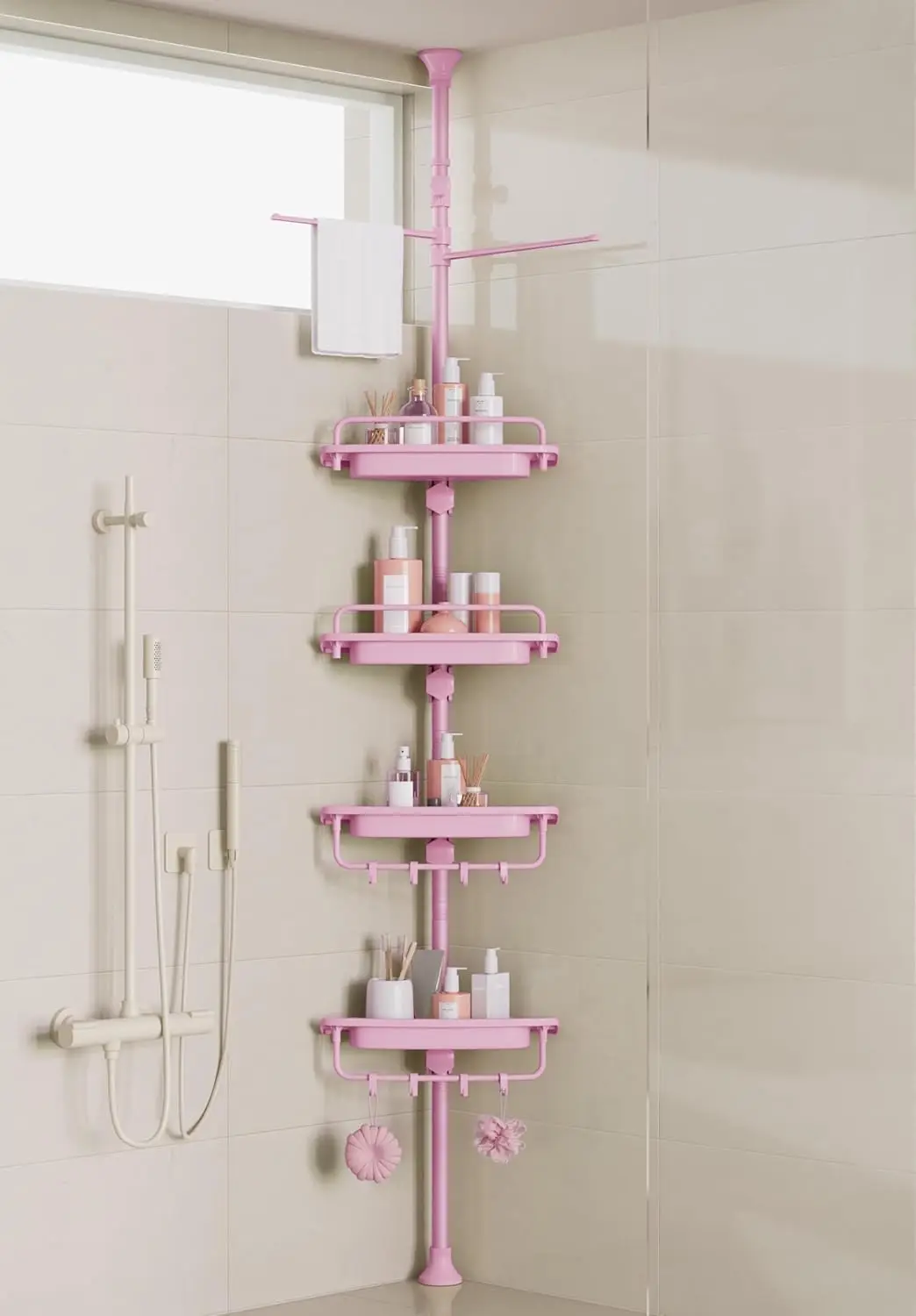 Adjustable Corner Shower Caddy with 4 Rustproof Shelves, No Drill Installation for Bathroom Organization
Adjustable Corner Shower Caddy with 4 Rustproof Shelves, No Drill Installation for Bathroom Organization