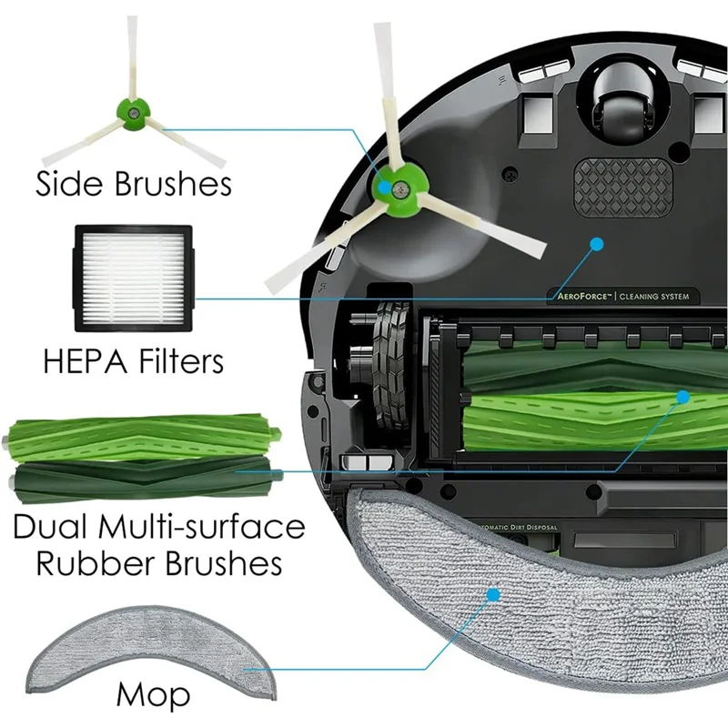 BABZ-Brush Hepa Filter Side Brush Mop Cloth Dust Bag Replacement For Irobot Roomba Combo J7+ Vacuum Cleaner
BABZ-Brush Hepa Filter Side Brush Mop Cloth Dust Bag Replacement For Irobot Roomba Combo J7+ Vacuum Cleaner