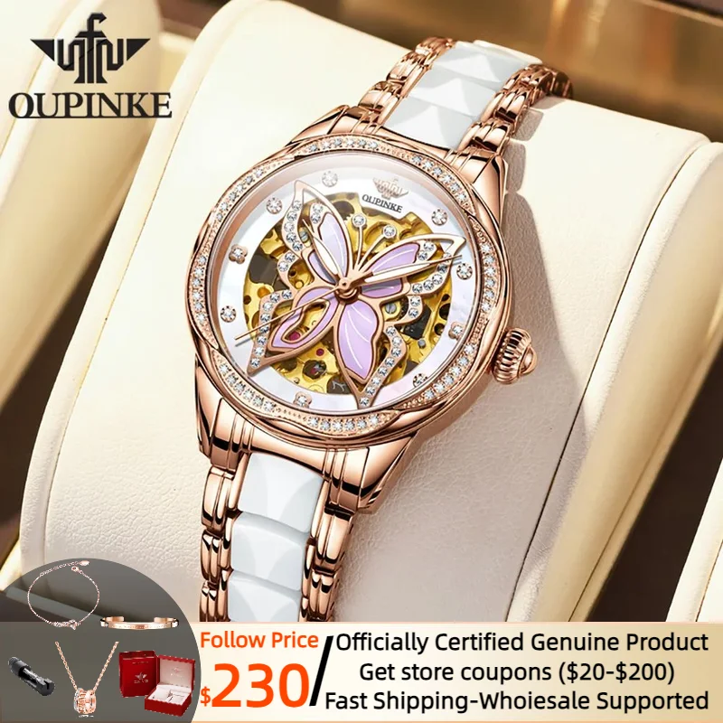 OUPINKE 3239 Automatic Mechanical Watches for Women Original Sapphire Crystal Mirror Elegant Ceramics Watchband Ladies Watch
OUPINKE 3239 Automatic Mechanical Watches for Women Original Sapphire Crystal Mirror Elegant Ceramics Watchband Ladies Watch