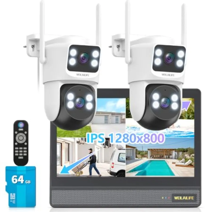 Outdoor wireless 4MP PTZ security camera system for home surveillance, aluminum alloy housing, black, all-in-one DVR kit with W
Outdoor wireless 4MP PTZ security camera system for home surveillance, aluminum alloy housing, black, all-in-one DVR kit with W