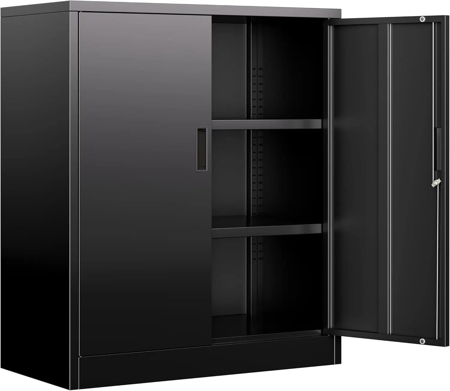 Metal Garage Storage Cabinet with 2 Locking Doors and 2 Adjustable Shelves, 36' Black Metal Short
Metal Garage Storage Cabinet with 2 Locking Doors and 2 Adjustable Shelves, 36' Black Metal Short