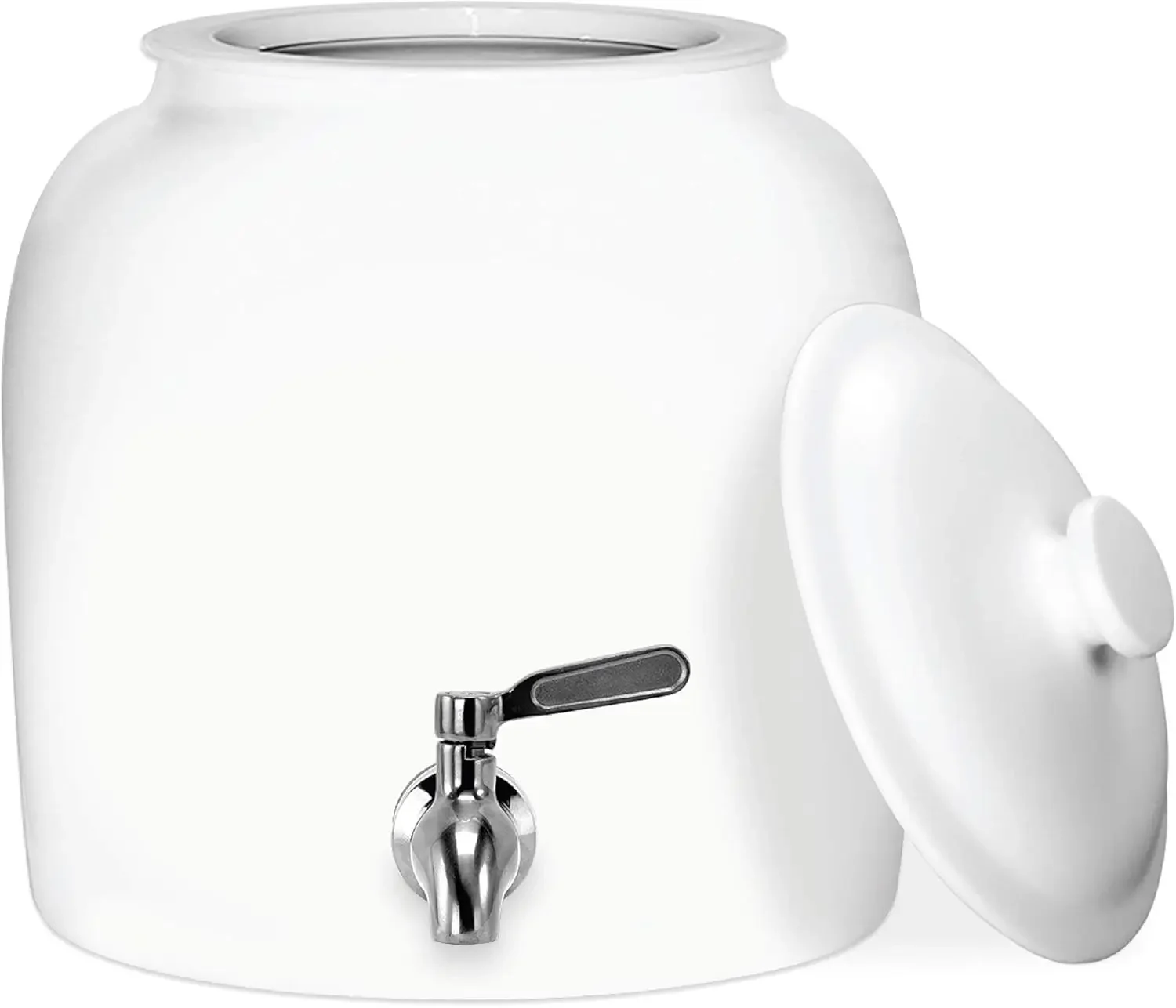 Geo Sports Porcelain Ceramic Crock Water Dispenser, Stainless Steel Faucet, Valve and Lid Included. Fits 3 to 5 Gallon Jugs. (So
Geo Sports Porcelain Ceramic Crock Water Dispenser, Stainless Steel Faucet, Valve and Lid Included. Fits 3 to 5 Gallon Jugs. (So