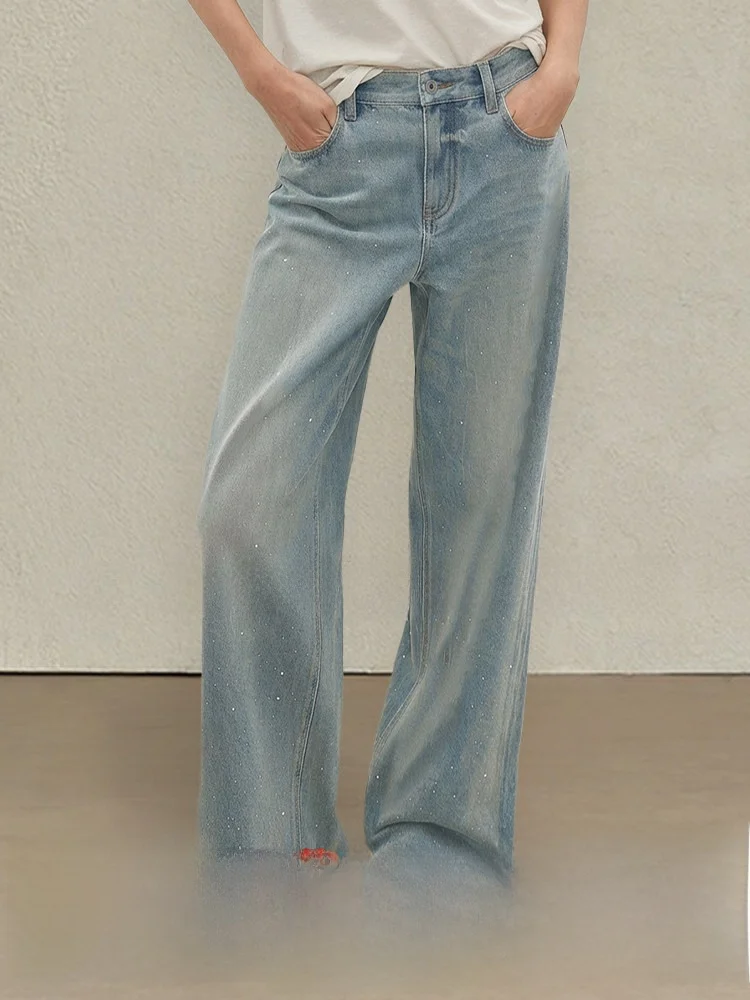 Джинсы COOBLOOM с высокой талией, свободного кроя, с блестками, женские, дизайнерские, прямые брюки, новые, свободные, комфортные
Джинсы COOBLOOM с высокой талией, свободного кроя, с блестками, женские, дизайнерские, прямые брюки, новые, свободные, комфортные