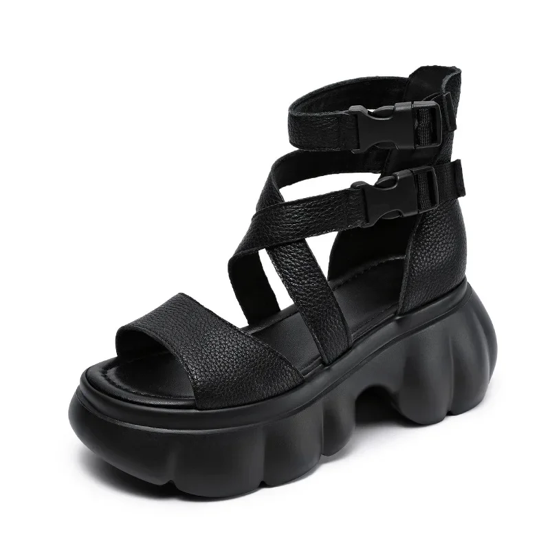 2025 Summer New Women Gladiator Sandals Genuine Leather Open Toe Buckle Summer Roman Cool Boots High Heel Platform Sandals
2025 Summer New Women Gladiator Sandals Genuine Leather Open Toe Buckle Summer Roman Cool Boots High Heel Platform Sandals