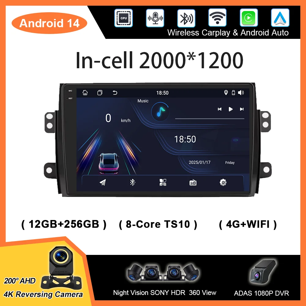 Car Radio Multimedia Video For Suzuki SX4 2006 - 2014 For Fiat Sedici 189 2005 - 2014 Multimedia Player Navigation 2 din Carplay
Car Radio Multimedia Video For Suzuki SX4 2006 - 2014 For Fiat Sedici 189 2005 - 2014 Multimedia Player Navigation 2 din Carplay