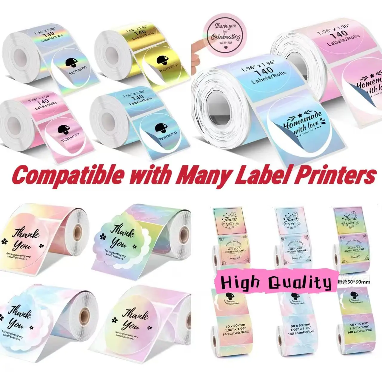 For Marklife P50 Phomemo M110 / M220 / M200, QLabel E210 Printer white and color thermal sticker label
For Marklife P50 Phomemo M110 / M220 / M200, QLabel E210 Printer white and color thermal sticker label