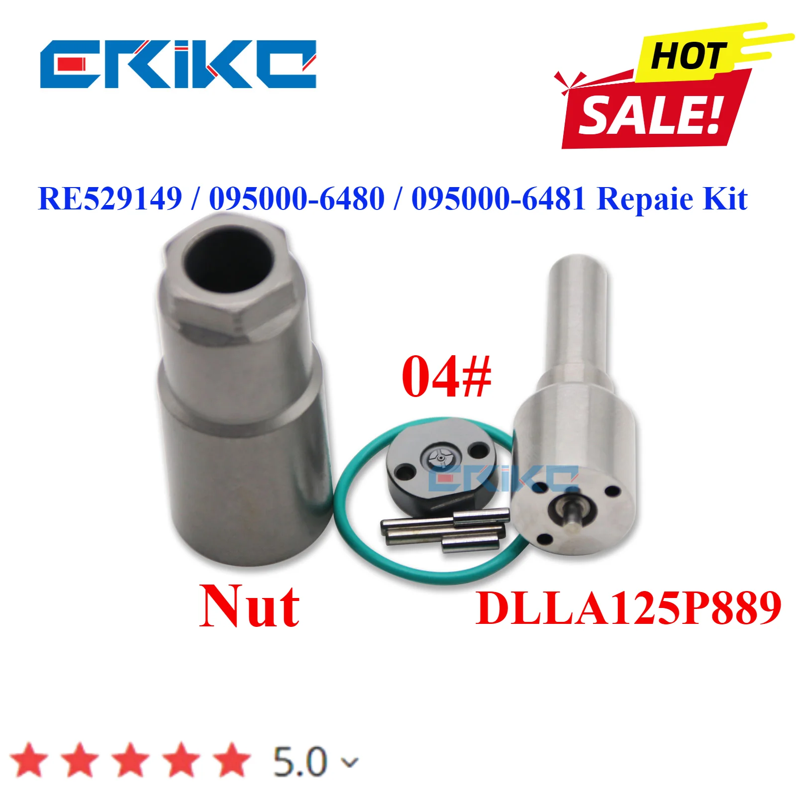New RE529149 095000-6480 095000-6481 Diesel Injector Repair Kit Nozzle DLLA125P889 Valve Plate 04# For John Deer-Engine 8530
New RE529149 095000-6480 095000-6481 Diesel Injector Repair Kit Nozzle DLLA125P889 Valve Plate 04# For John Deer-Engine 8530
