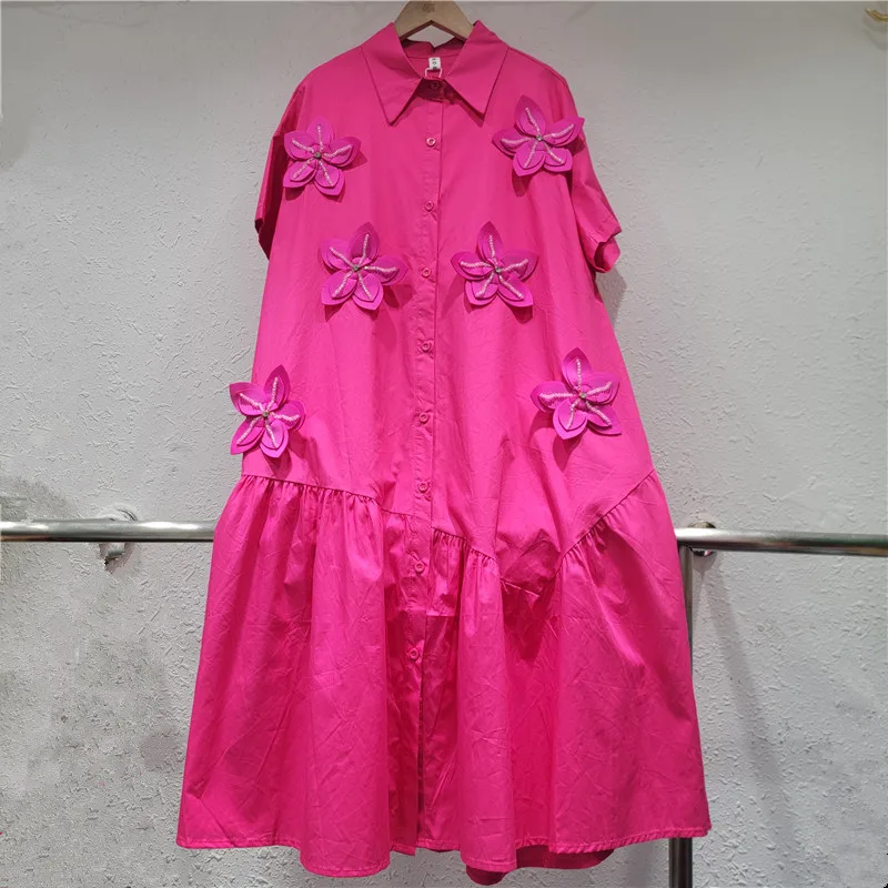 2025 Summer New Women's Short Sleeve Dress Loose Waist 3D Flower Long Dress Women Fashionable Elegant Slimming Black Dress
2025 Summer New Women's Short Sleeve Dress Loose Waist 3D Flower Long Dress Women Fashionable Elegant Slimming Black Dress