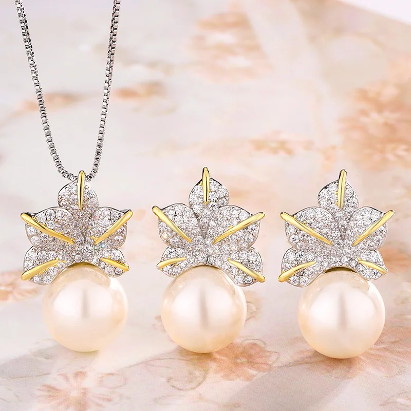 Platinum Gray Stud Fashion Commuter Silver Needle Australian White Pearl Earrings Necklace Set for Women
Platinum Gray Stud Fashion Commuter Silver Needle Australian White Pearl Earrings Necklace Set for Women