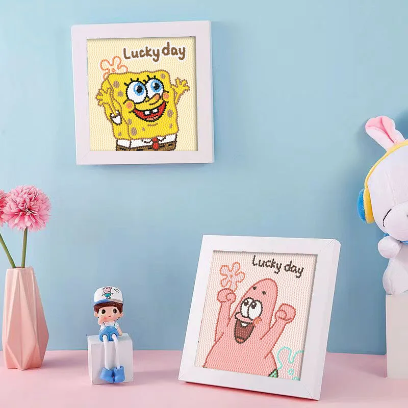 MINISO Cartoon Crystal Diamond Paste Painting Handmade DIY Frame Decoration Painting Kawaii SpongeBob SquarePants Birthday Gift
MINISO Cartoon Crystal Diamond Paste Painting Handmade DIY Frame Decoration Painting Kawaii SpongeBob SquarePants Birthday Gift