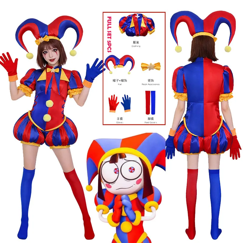 Anime Cosplay Costumes Pomni Clown funny Jumpsuits Nice Stitching cosplay outfit Role Play for Adults Halloween Carnival Party
Anime Cosplay Costumes Pomni Clown funny Jumpsuits Nice Stitching cosplay outfit Role Play for Adults Halloween Carnival Party