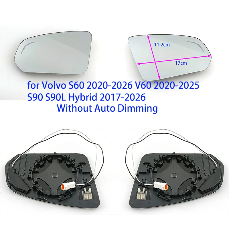Heated BLIS Mirror Glass No Auto Dimming for Volvo S60 2020-2026 V60 2020-2025 S90 S90L Hybrid 2017-2026 OE 31402862 31402871
Heated BLIS Mirror Glass No Auto Dimming for Volvo S60 2020-2026 V60 2020-2025 S90 S90L Hybrid 2017-2026 OE 31402862 31402871