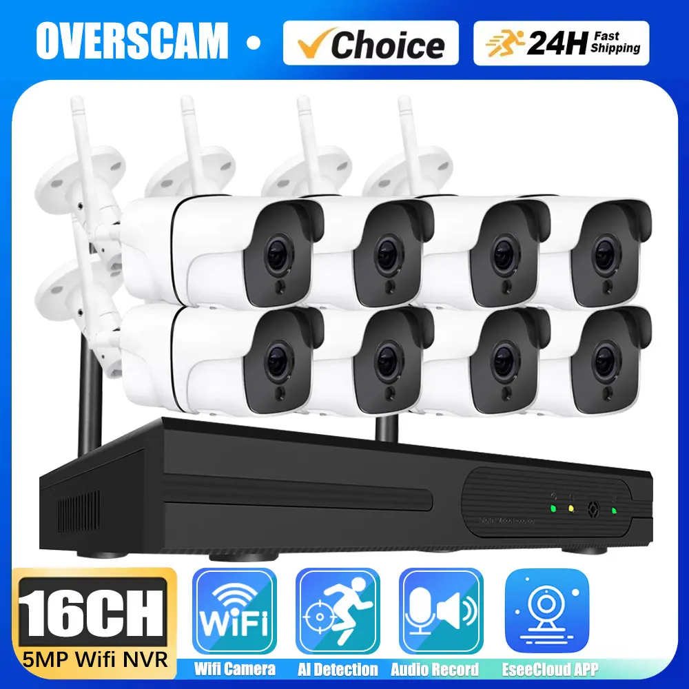 EseeCloud APP 5MP Wireless Camera System 16CH Wifi NVR Kit Outdoor Waterproof IP Security Camera Set CCTV Video Surveillance Kit
EseeCloud APP 5MP Wireless Camera System 16CH Wifi NVR Kit Outdoor Waterproof IP Security Camera Set CCTV Video Surveillance Kit