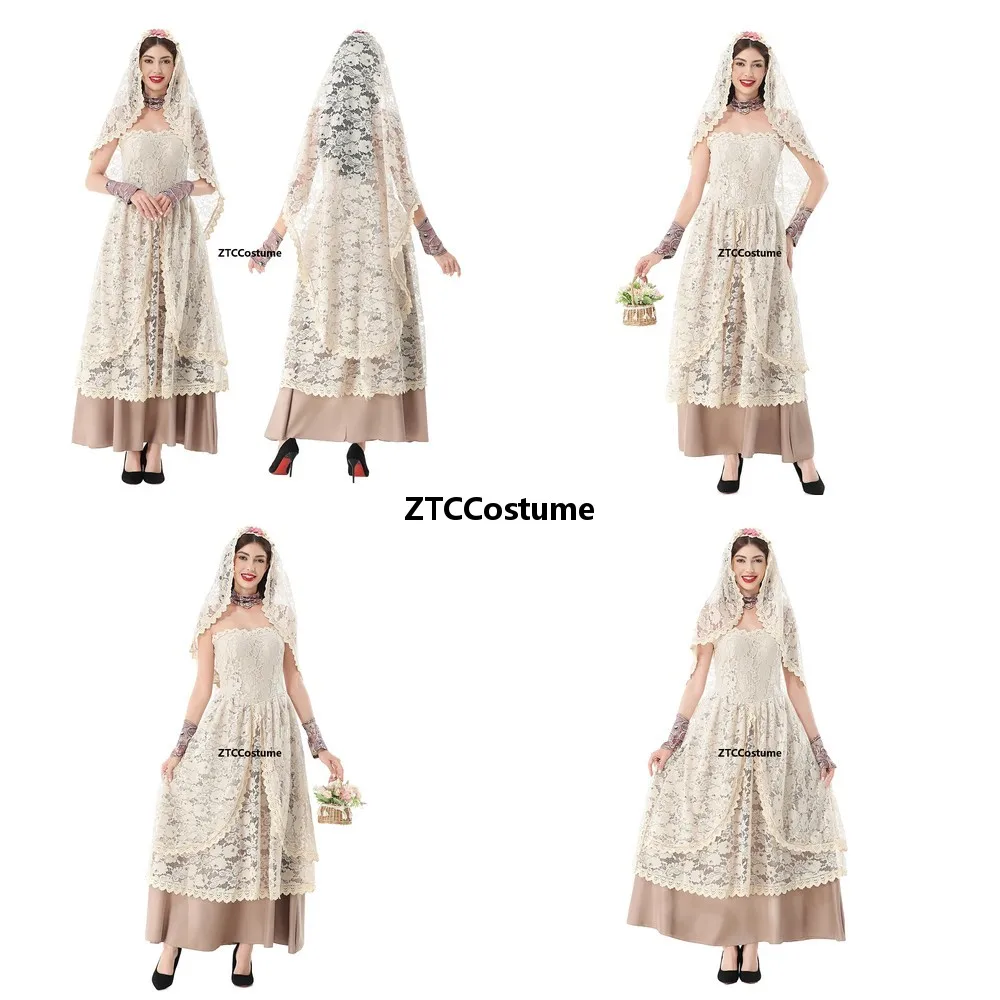 Ghost Bride Cosplay Costume Medieval Lace Dress with Veil for Halloween Vampire Witch Carnival Fancy Dress Party
Ghost Bride Cosplay Costume Medieval Lace Dress with Veil for Halloween Vampire Witch Carnival Fancy Dress Party