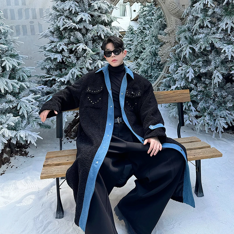 Зимнее хлопковое мужское повседневное пальто средней длины с джинсовыми вставками, оверсайз, стильное, с длинными рукавами, на одной пуговице
Зимнее хлопковое мужское повседневное пальто средней длины с джинсовыми вставками, оверсайз, стильное, с длинными рукавами, на одной пуговице