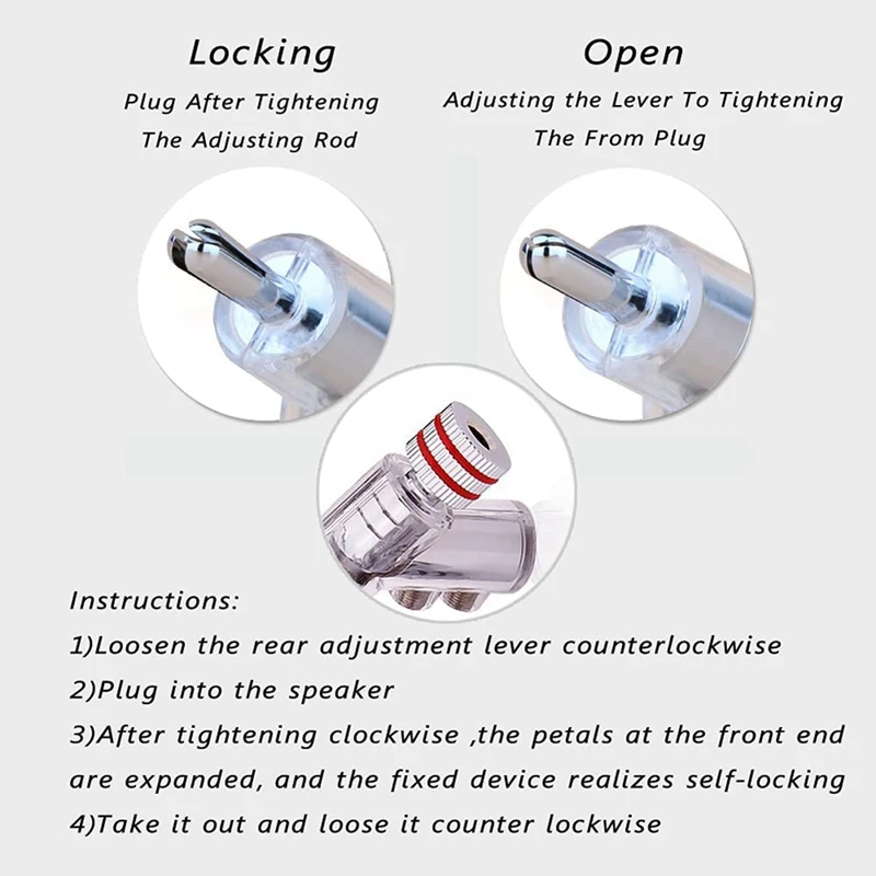 4 Pcs Hifi Rhodium Plated Lockable Speaker Cable Banana Plug Connector Audio Amplifier Speaker Wire Connector-A42I
4 Pcs Hifi Rhodium Plated Lockable Speaker Cable Banana Plug Connector Audio Amplifier Speaker Wire Connector-A42I