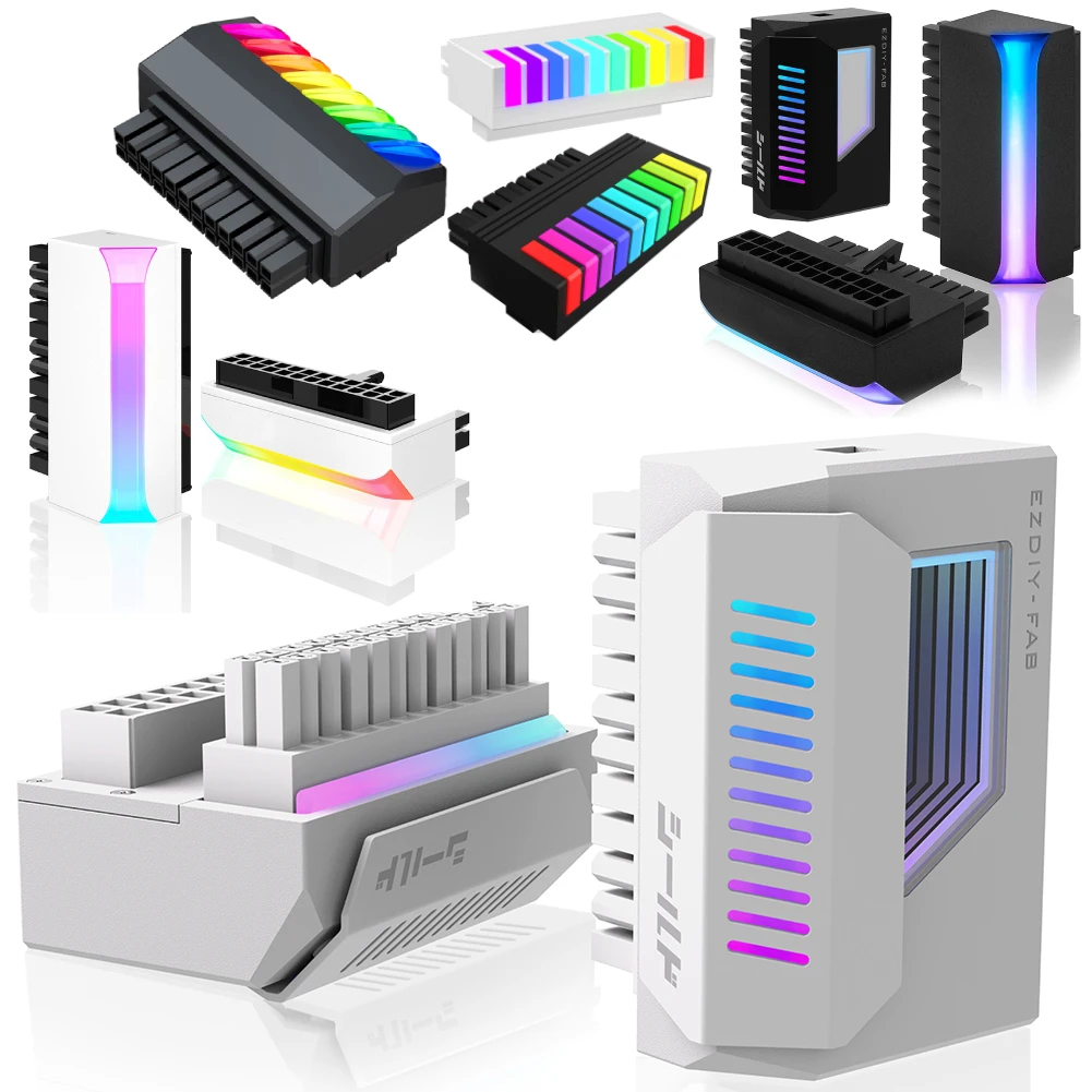 ATX 24 Pin to 90/180 Degree Power Plug Adapter ARGB Light Mainboard Motherboard Power Supply Cable Modular for Motherboard PC
ATX 24 Pin to 90/180 Degree Power Plug Adapter ARGB Light Mainboard Motherboard Power Supply Cable Modular for Motherboard PC