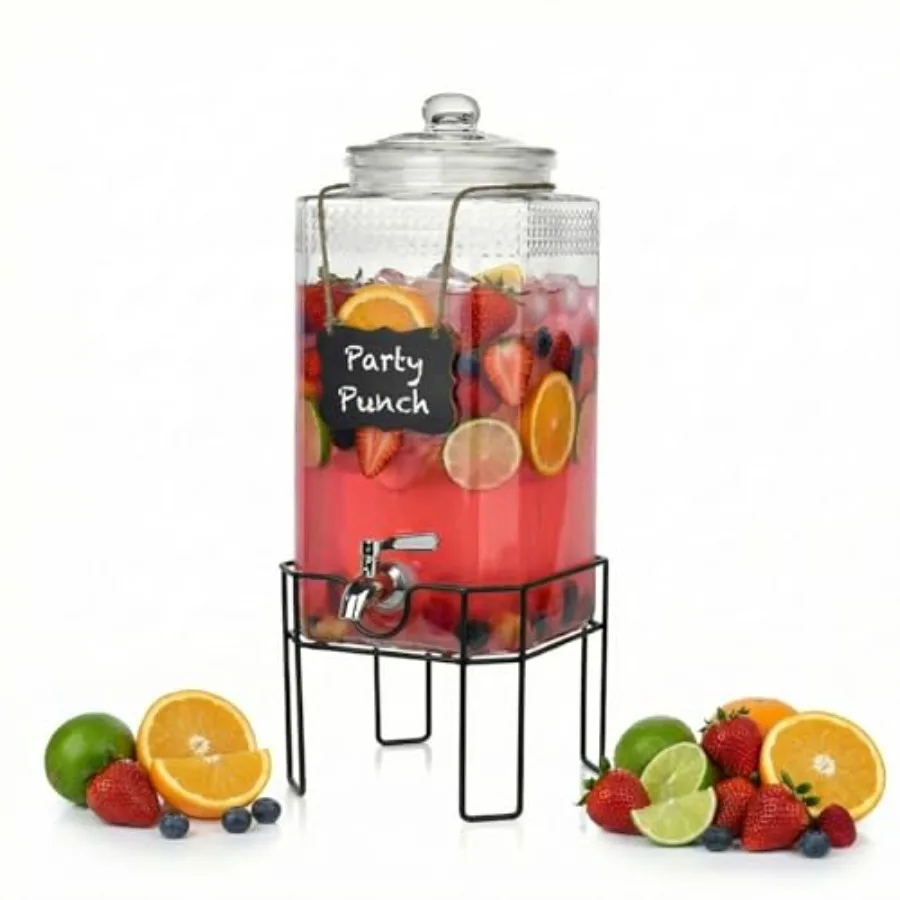 2 Gallon Glass Drink Dispenser, Drink Dispensers for Parties, Beverage Dispenser with Stand and Glass Lid, 100% Leakproof Spigo
2 Gallon Glass Drink Dispenser, Drink Dispensers for Parties, Beverage Dispenser with Stand and Glass Lid, 100% Leakproof Spigo