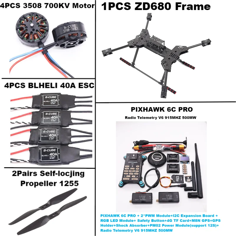 НОВЫЙ ZD680 6C PRO M8N/M9N/M10, полностью карбоновый шестиротор, складной рычаг, комплект рамы для гексакоптера PIXHAWK с несъемным шасси
НОВЫЙ ZD680 6C PRO M8N/M9N/M10, полностью карбоновый шестиротор, складной рычаг, комплект рамы для гексакоптера PIXHAWK с несъемным шасси