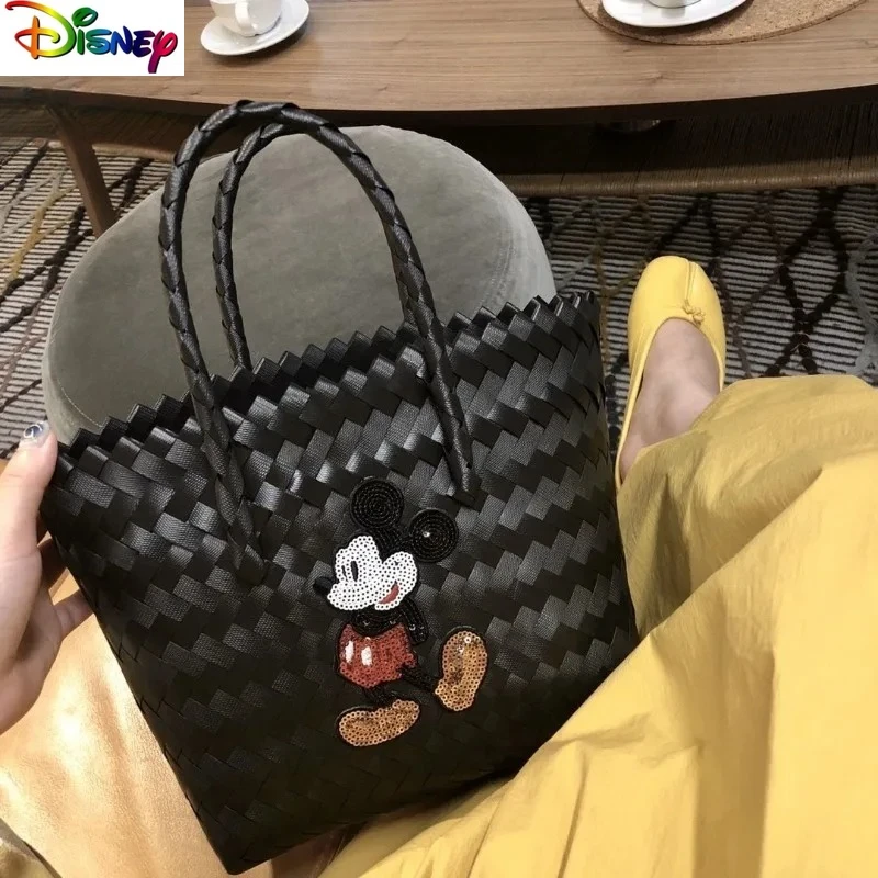 Минималистичная плетеная соломенная сумка Disney с Микки и блестками для женщин, повседневная и милая сумка для хранения пляжного отдыха
Минималистичная плетеная соломенная сумка Disney с Микки и блестками для женщин, повседневная и милая сумка для хранения пляжного отдыха