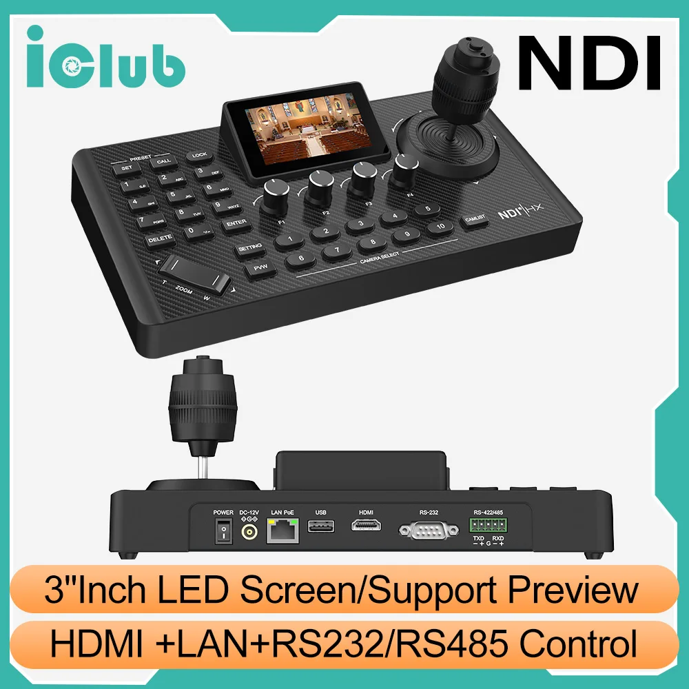 4D-джойстик IP NDI PTZ-контроллер 3-дюймовый ЖК-экран Preview POE PTZ-камера Джойстик-контроллер для поклонения Церковь Прямая трансляция
4D-джойстик IP NDI PTZ-контроллер 3-дюймовый ЖК-экран Preview POE PTZ-камера Джойстик-контроллер для поклонения Церковь Прямая трансляция