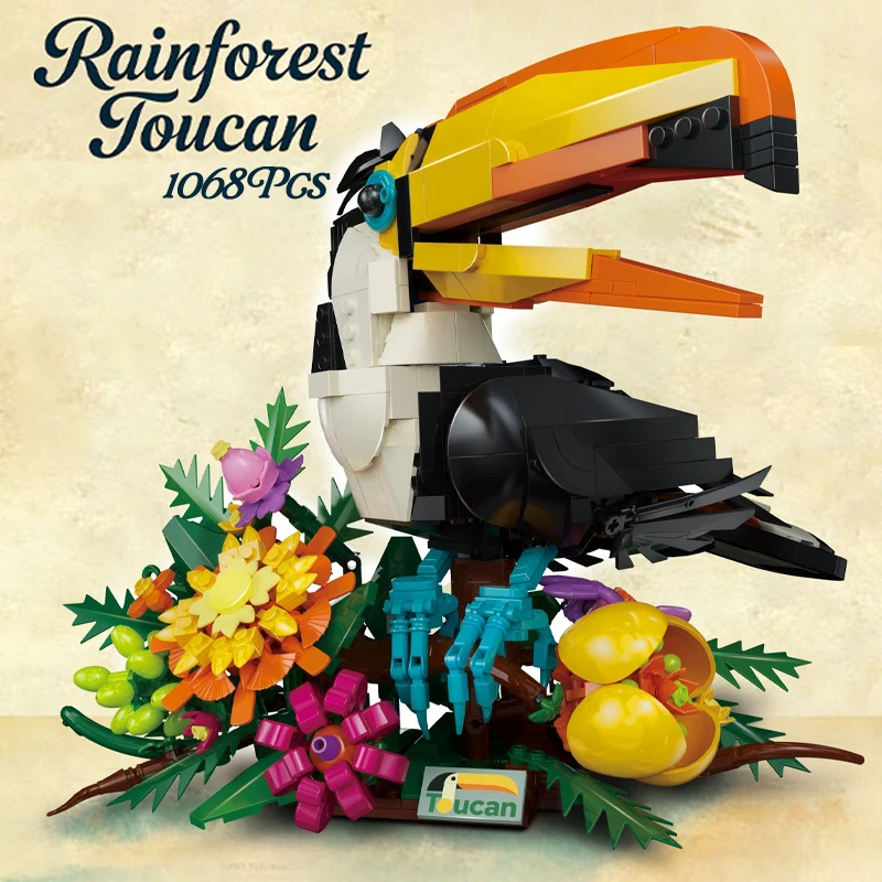 Toucan Bird Building Blocks Cool 3D Animal Model DIY Brick Creative Toy Home Decor Gifts for Kids Adults 1068pcs MOC Blocks Sets
Toucan Bird Building Blocks Cool 3D Animal Model DIY Brick Creative Toy Home Decor Gifts for Kids Adults 1068pcs MOC Blocks Sets
