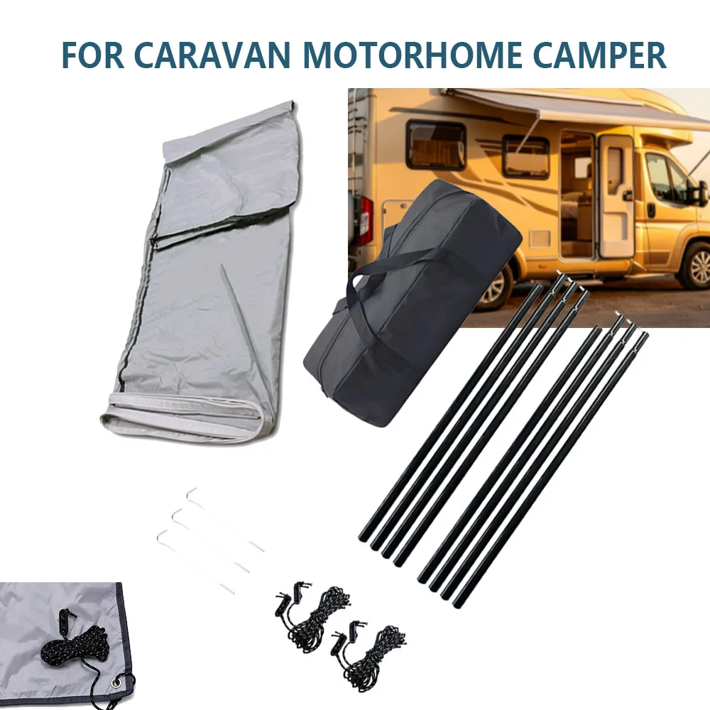 1Set RV Sun Canopy Awning Caravan Side Tent Set 3x2.4m Outdoor Tent With Storage Bag For Campers Hikers Caravan Accessories
1Set RV Sun Canopy Awning Caravan Side Tent Set 3x2.4m Outdoor Tent With Storage Bag For Campers Hikers Caravan Accessories